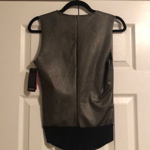 Commando Gunmetal V Neck Faux Leather Bodysuit - Picture 7 of 7
